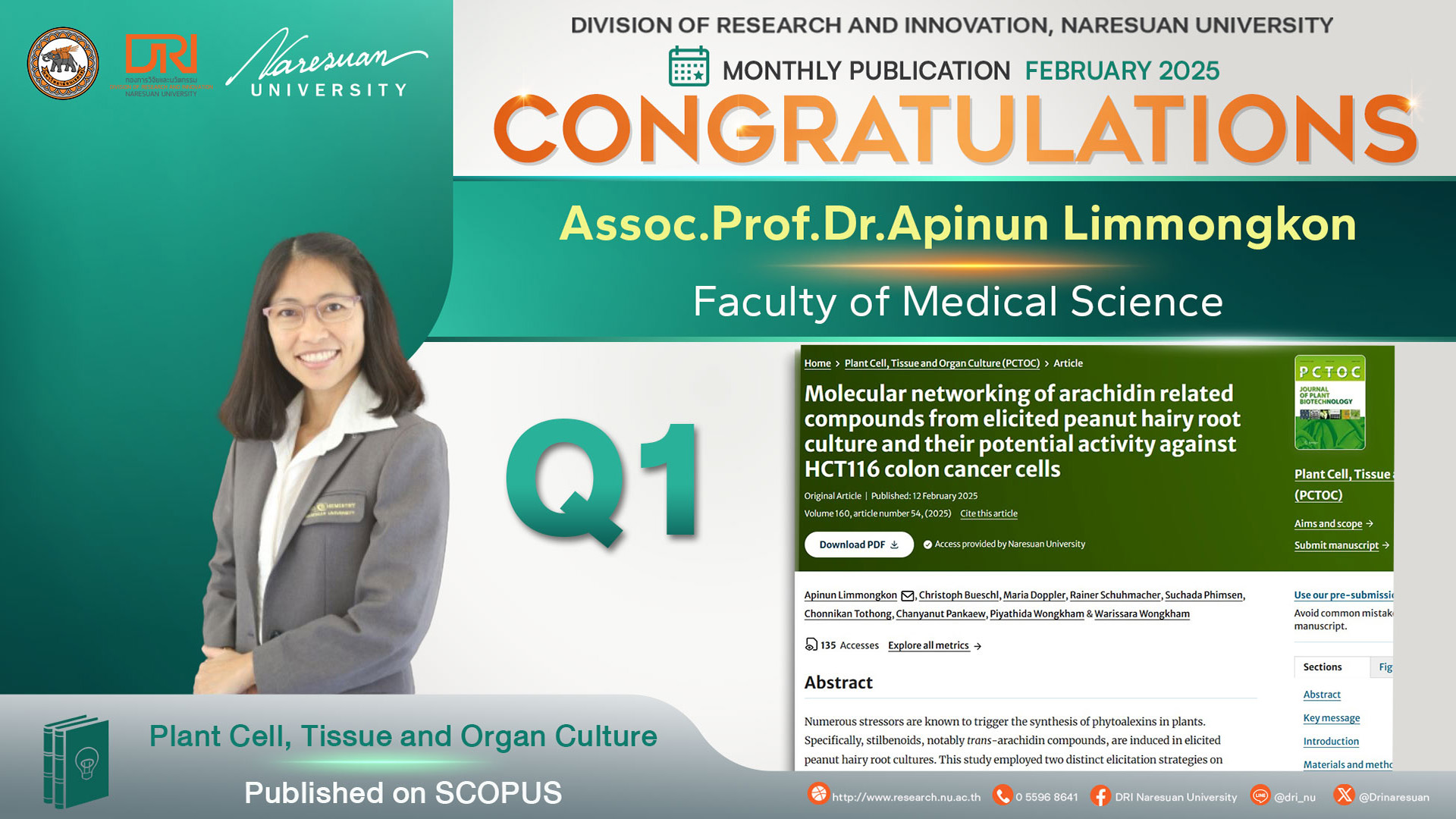 Congratulations to Assoc.Prof.Dr.Apinun Limmongkon Published in International Journal on SCOPUS